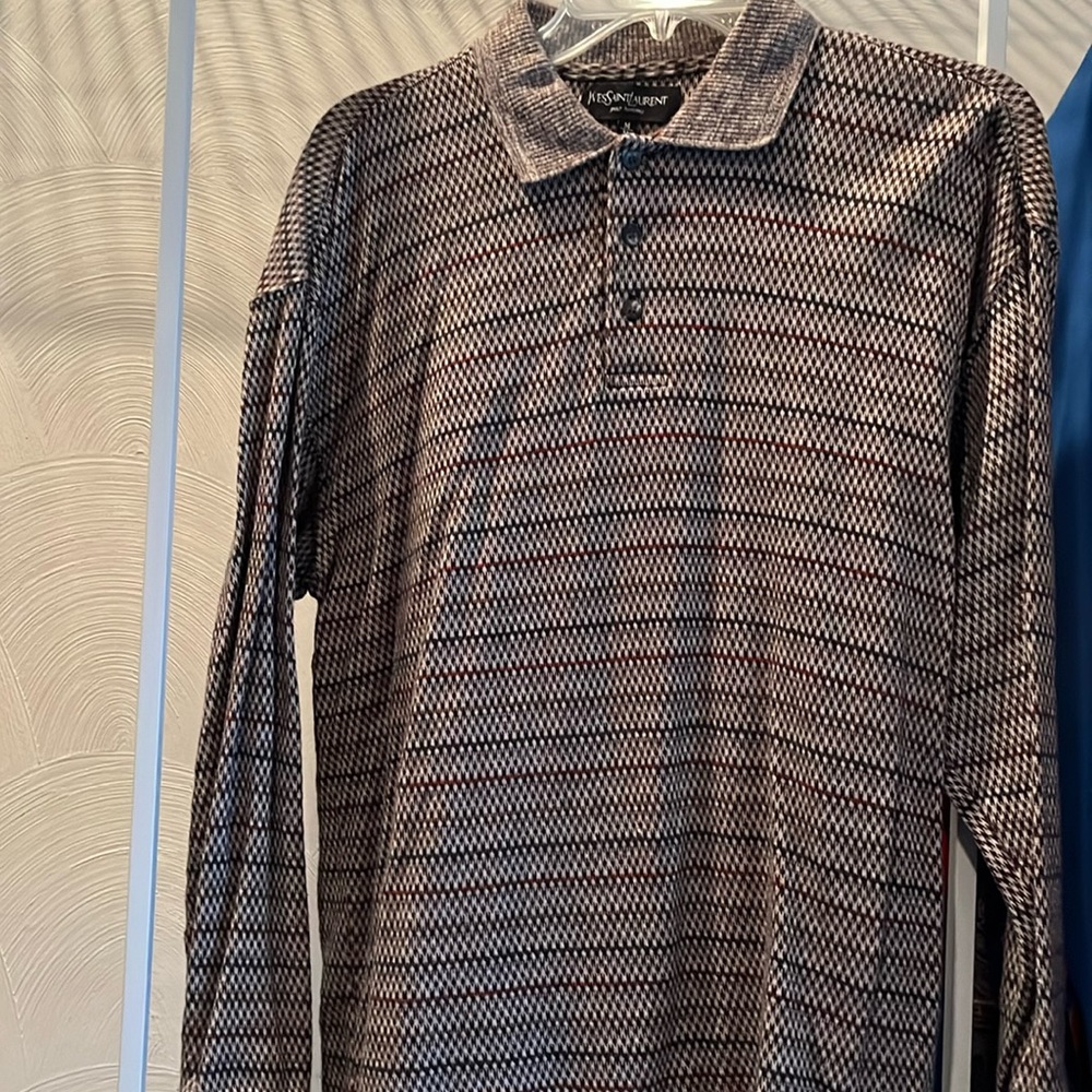 SAINT LAURENT. Men’s long sleeve vintage polo. Size medium. Perfect condition